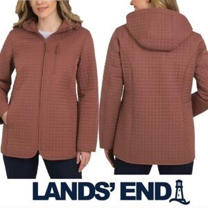 Lands' End Women's Quilted Jacket - Red (terracotta red), Size Small